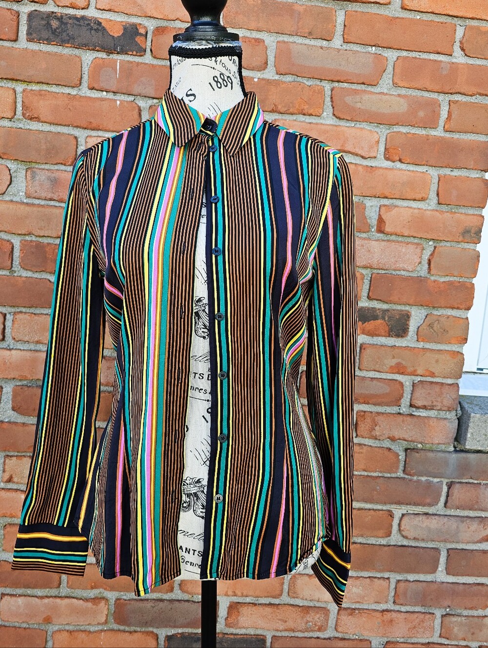 New Paris Atelier& Other Stories  Size 4 Multicolor Striped Blouse.